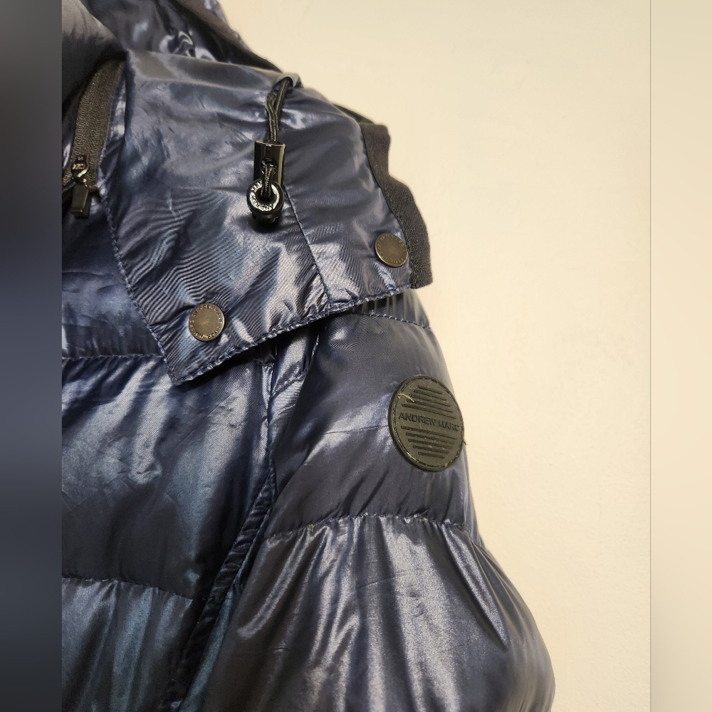 Andrew Marc Women's Shiny Blue Puffer Jacket 650 Fill Power, Size S. #E05 - Picture 4 of 16